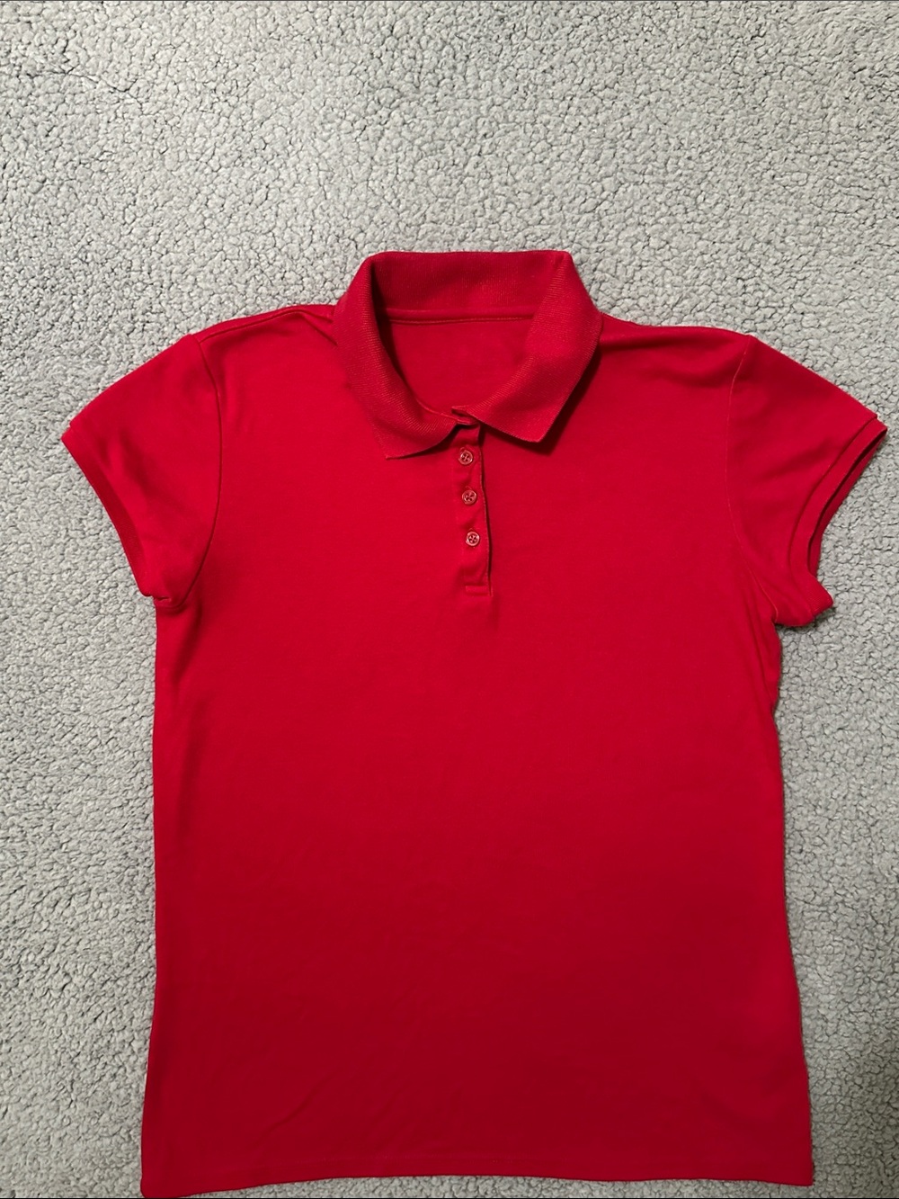 Girls' Red Polo Shirt - Classic Short Sleeve